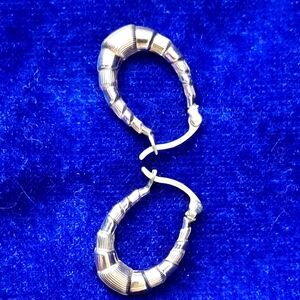 10k Yellow Gold Textured Hoop Earrings